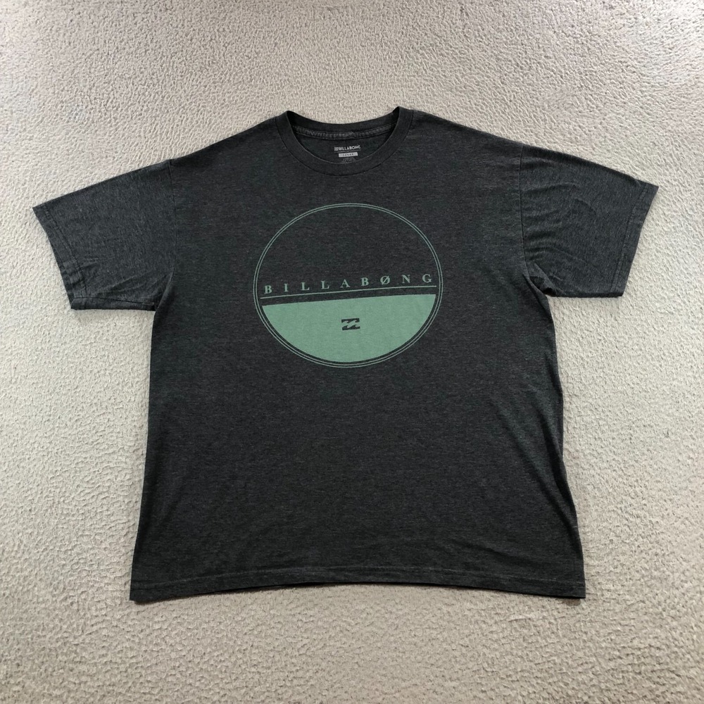 billabong t shirt mens L gray graphic beach surf